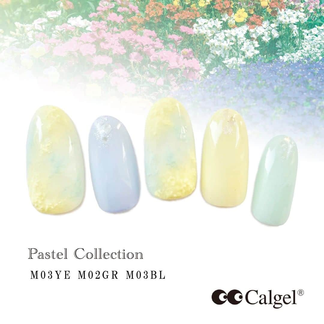 Calgelさんのインスタグラム写真 - (CalgelInstagram)「新色デザインを紹介 「Pastel Collection」より、#M03YE #M03BL #M02GR を使用したデザイン。 ミモザをイメージしたアートとパステルな色合いがとっても春らしいデザインです💛  #Calgel #カルジェル #コスメティックカルジェル #爪にやさしい #オフがしやすい #ジェルストレスフリー #つけ心地最強 #美爪育成 #地爪ケアジェル #Calgelist #カルジェリスト #カルジェル新商品 #カルジェル新色 #カルジェルプラス #旅ネイル #シアーカラー #クラシックカラー #アースカラー #パステルカラー #ビビッドカラー #ネイル #ネイルアート #ネイル用品」2月17日 21時00分 - calgel_japan