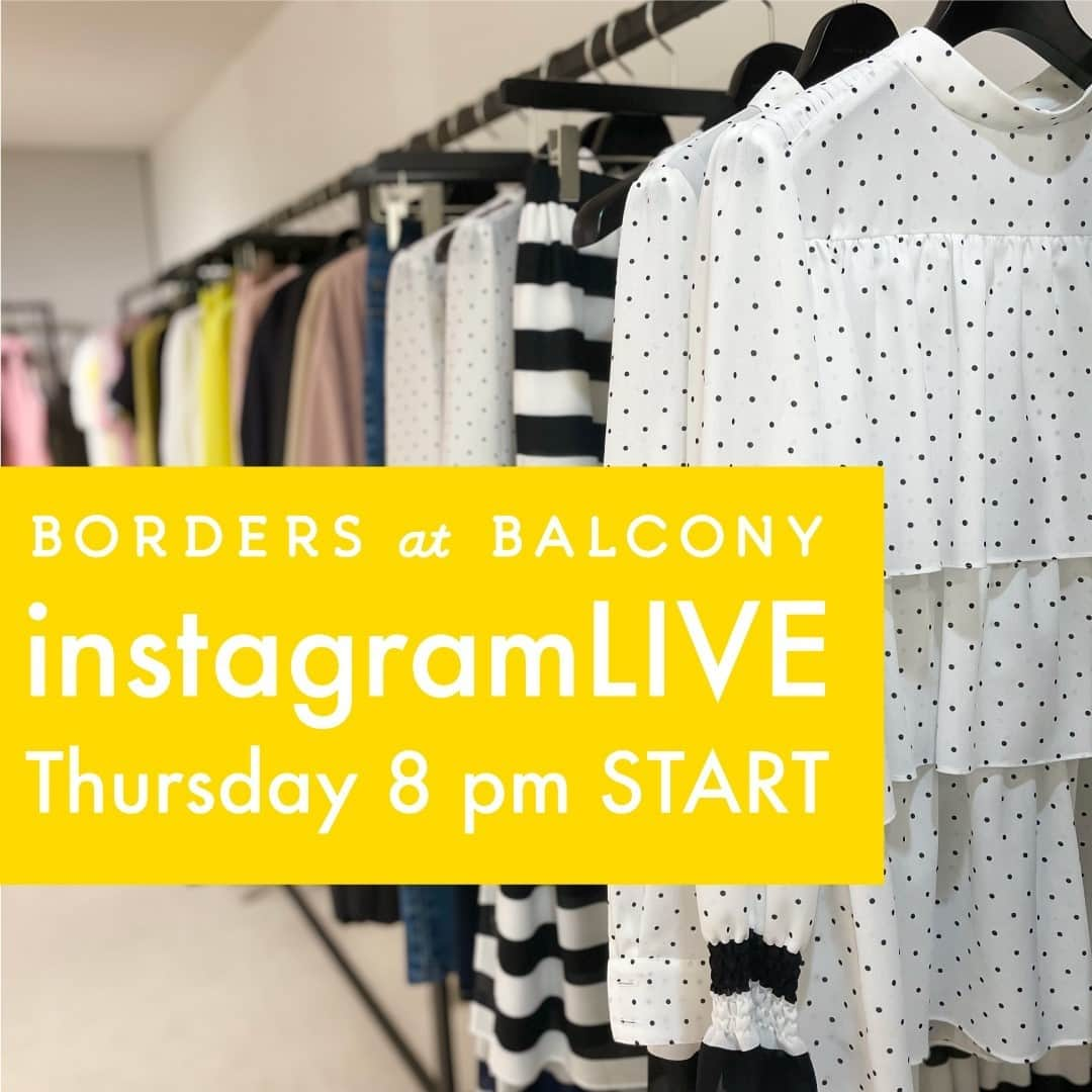 BORDERS at BALCONYさんのインスタグラム写真 - (BORDERS at BALCONYInstagram)「インスタライブのお知らせ💡💡⁠ ⁠ みなさまこんばんは！⁠ 新発売になりました、春夏コレクションはもうご覧いただけたでしょうか😊？⁠ 第一弾は、届いてすぐに着られる肉厚な素材や、定番のツイルシリーズが登場しています。⁠ 春に向けて、クローゼットの模様替えが楽しみですね🌷💛⁠ ⁠ まだどのお洋服にしようかお悩みの方は是非！⁠ 明日20時からのインスタライブをご覧ください！！⁠ 今季のテーマやおすすめの商品について、ご紹介します👗⁠ ⁠ そして❗これから毎週⁠ 「木曜日の午後8時」⁠ にインスタライブを開催したいと思います！⁠ ⁠ お家に帰って、、、⁠ お食事後、、、⁠ 帰宅途中の電車の中、、、⁠ それぞれのほっと一息の少しの時間（30分ほど）に、ボーダーズ、お邪魔させてください💛⁠ ⁠ 夜のお出かけがなかなか楽しめない今ですが、⁠ ご自宅で過ごしながら、ボーダーズを愛してくださる皆様が集える場所になれたら嬉しいです！⁠ 今までよりもっと詳しく、商品についての質問やスタイリングのお悩みにもお答えしていけたらなと思っています。⁠ ⁠ お悩みやご質問、お待ちしています❗⁠ ⁠ 明日のライブは初回というとこで特別拡大版！⁠ デザイナーの柴田と一緒に１時間ほど配信予定です😊⁠ お楽しみに💛💛💛⁠ ⁠ ⁠ #インスタライブ #instagramlive #bordersatbalcony #ボーダーズアットバルコニー #ボーダーズ #BORDERS #柴田陽子 #yokoshibata #新商品発売 #productlaunch #comingsoon#newproductalert #新商品」2月17日 20時57分 - bordersatbalcony_official