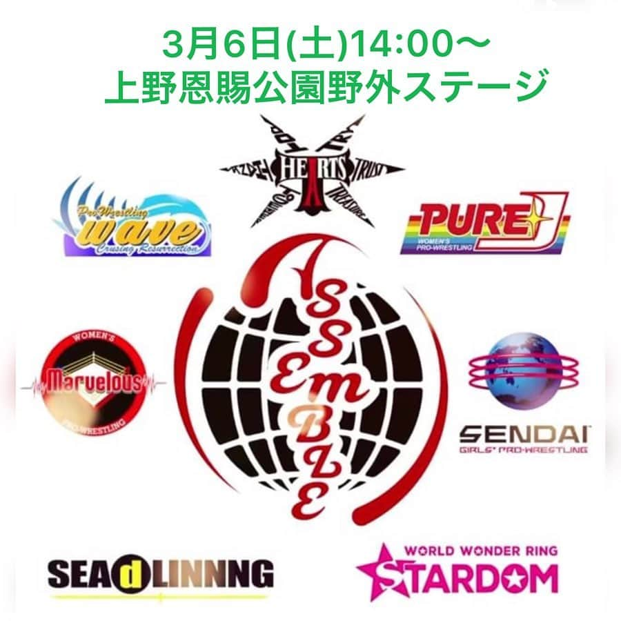 堀田祐美子さんのインスタグラム写真 - (堀田祐美子Instagram)「３月６日（土） Women’s Pro-Wrestling Assemble 上野恩賜公園野外ステージ開催！！  試合開始１４：００（開場１３：００）  参加団体：PURE-J、スターダム、SEAdLINNNG、MAVELOUS、センダイガールズ、WAVE、T-HEARTS  ■チケット情報■  ☆ブラックエリア　　SOLDOUT  ☆レッドエリア６０００円 （５５００円＋コロナ対策費５００円）  ☆ブルーエリア５０００円（４５００円＋コロナ対策費５００円）  ☆イエローエリア４０００円（３５００円＋コロナ対策費５００円）  チケット僅か！！  チケット購入はアッセンブル公式サイトからお早めにご確認下さい⬇️  https://assemble.thes.hop.jp  #yumikohotta #woman's  #prowrestling #女子プロレス #assemble #アッセンブル　#上野恩賜公園野外ステージ　#3月6日」2月17日 21時13分 - yumiko_hotta