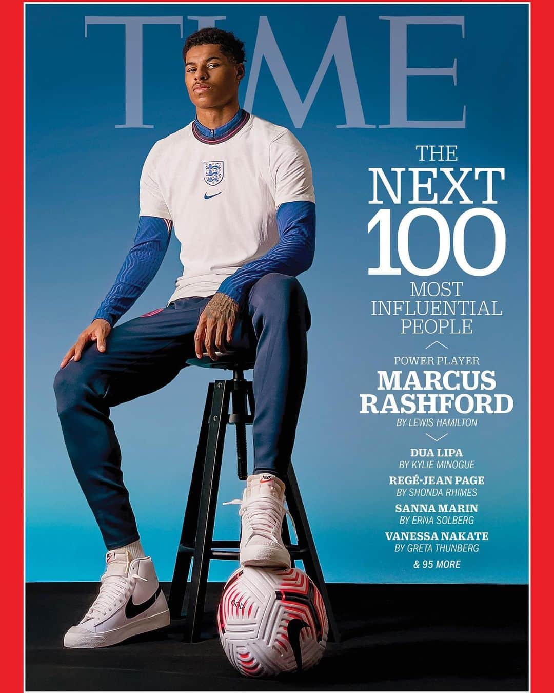 マーカス・ラッシュフォードのインスタグラム：「Proud @time  Thank you ♥️  Who would have thought you could capture this through a phone in my front room?! 🤯」