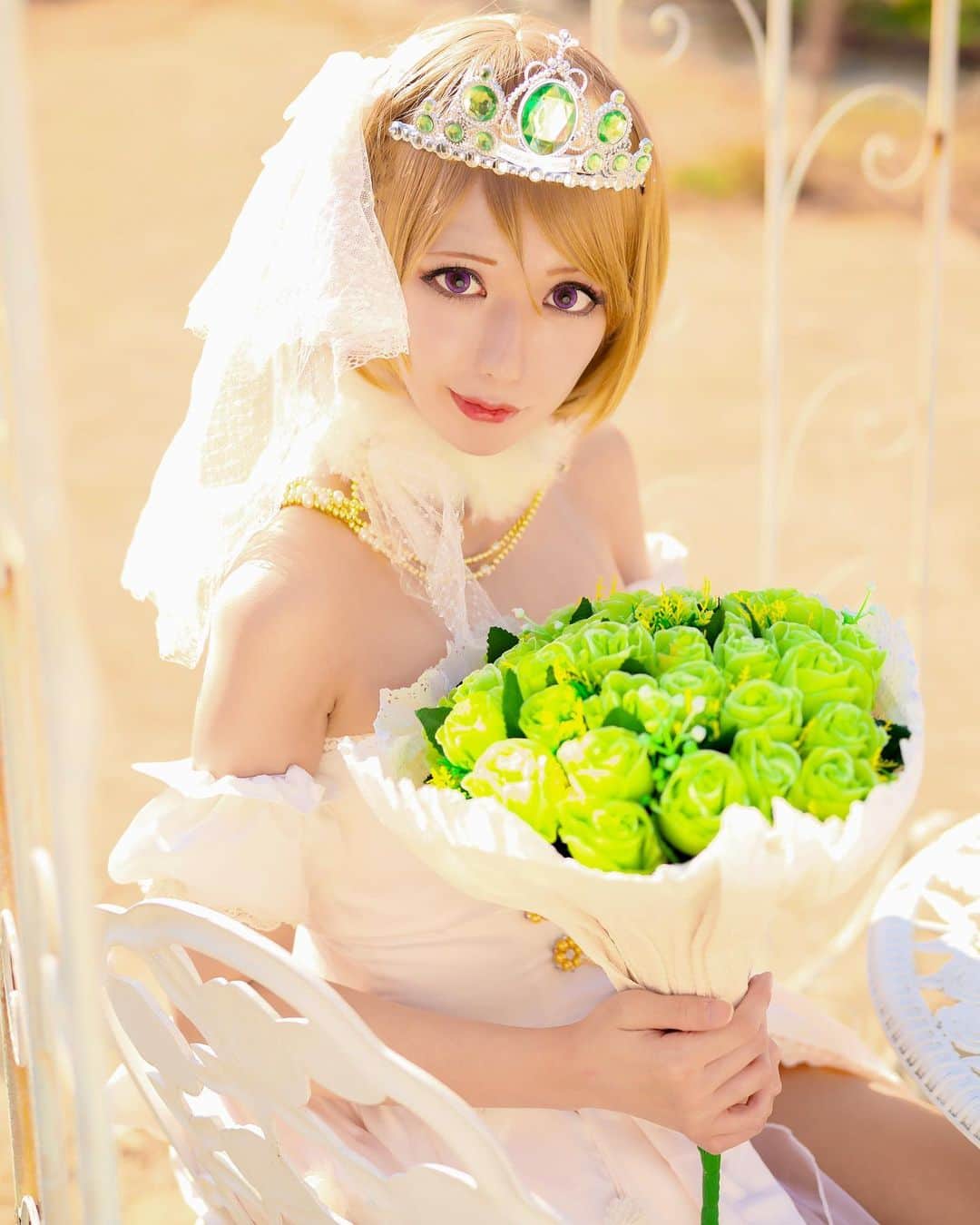 優月心菜のインスタグラム：「ラブライブ！　ウェディング覚醒　小泉花陽  photo by結城雅弘さん スタジオプロージット  #ラブライブ #ラブライブコスプレ #ミューズ #小泉花陽  #小泉花陽コスプレ #ウェディング #ウェディング覚醒  #コスプレ #cosplay  #cosplayer #かよちん #スタジオプロージット」