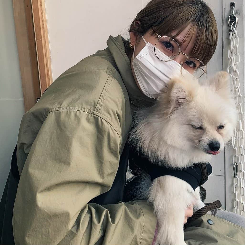 山本 絵里加のインスタグラム：「どの顔でも愛おしい🥲🤍🤍えるもち♡」