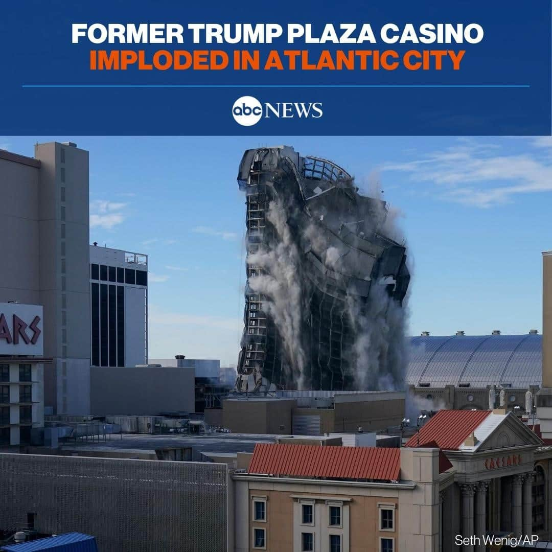 ABC Newsさんのインスタグラム写真 - (ABC NewsInstagram)「The former Trump Plaza casino was imploded this morning, after falling into such disrepair that chunks of the building began peeling off and crashing to the ground. #donaldtrump #trumpplaza #trumpcasino #atlanticcity #implosion #demolition⁠ ⁠ Read more about the casino's history snd demolition at LINK IN BIO.」2月17日 23時25分 - abcnews