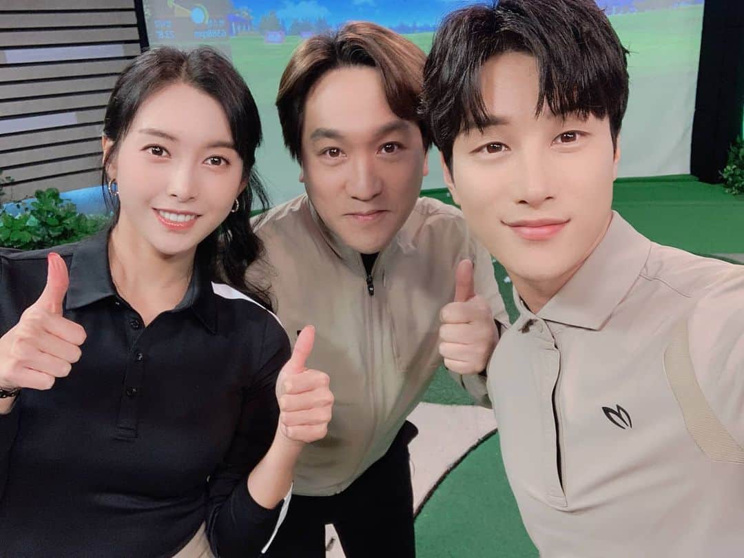 Lee Si-gangのインスタグラム：「좋은 추억⛳ #sbs골프아카데미 ⛳ #골프#골프스타그램#golf#ゴルフ ⛳ #박상준아나운서  #홍재경아나운서  #이현호프로   ゴルフ番組⛳ 良い思い出になりました。」