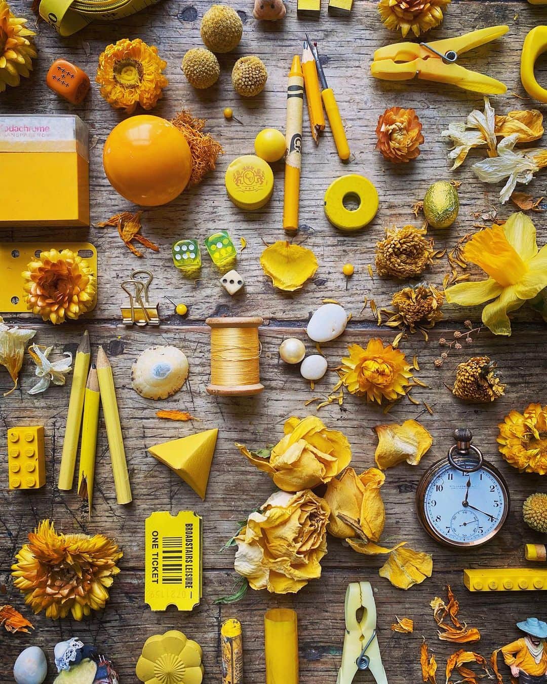 Tea and sittingのインスタグラム：「💛🧽💫 Some domestic gold on a wet day... #domesticforaging #5ftinftable #colourcollection #yellowlove」