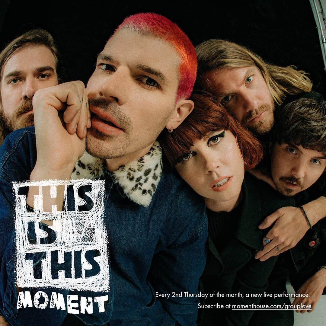 グループラブのインスタグラム：「THIS IS THIS MOMENT - our new monthly concert series - is now on sale. we’ll be playing new music, albums front to back, acoustic sets, Q & A’s, sharing art, collaborating, and more. can’t wait to share these nights with all of you. first one is MARCH 11 and is gonna be something we’ll never forget. love y’all, see you soon. link in bio to grab tickets ❤️❤️❤️」