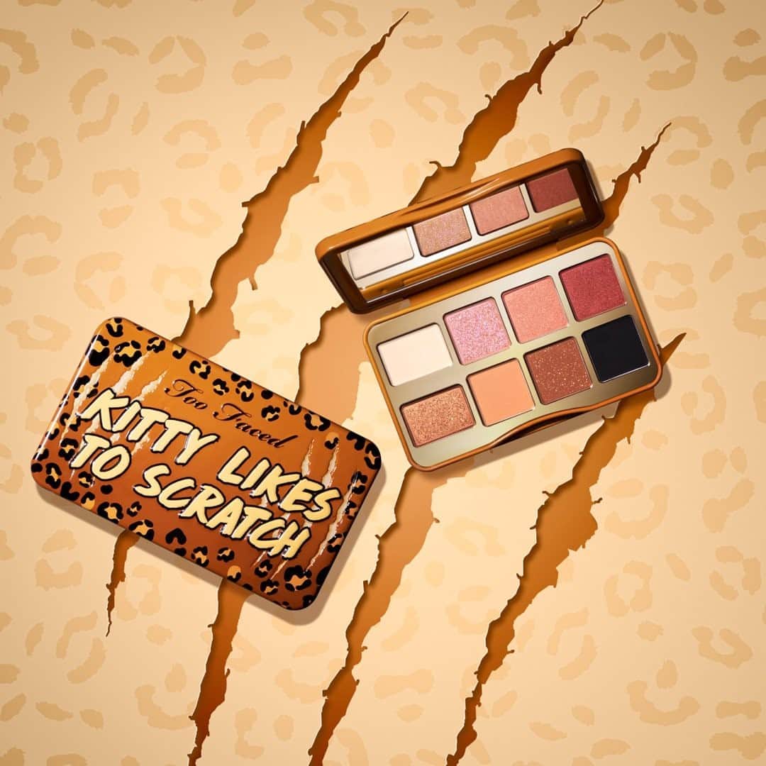 Too Facedのインスタグラム：「Ready, Set, GLOW 💛 Our Kitty Likes To Scratch Mini Eye Shadow Palette is just a tap away with IG checkout! Tap to shop directly through Instagram. 🛍 #toofaced」