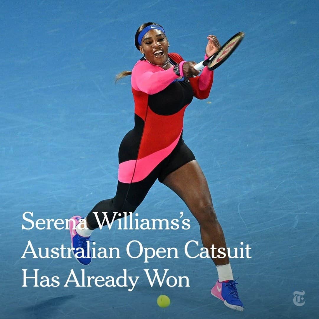 New York Times Fashionのインスタグラム：「For decades tennis style was rooted in an arcane idea of femininity. @serenawilliams is forever changing the game. In more ways than one. Link in bio to read.」