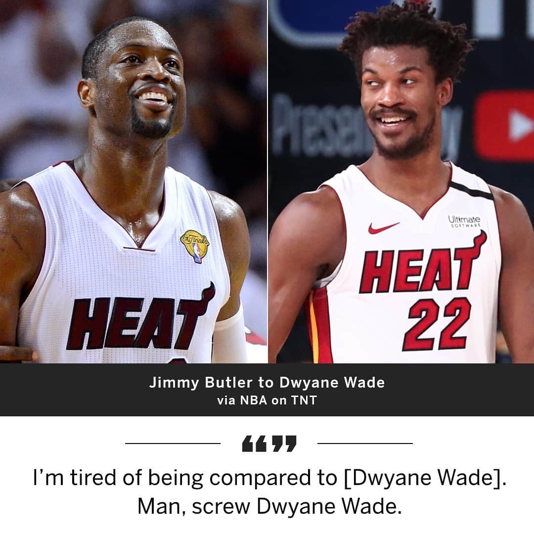 のインスタグラム：「Jimmy Butler told @dwyanewade he’s tired of talking about him 💀」