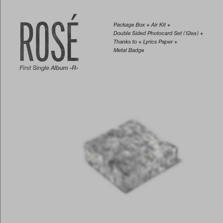 BLACKPINKさんのインスタグラム写真 - (BLACKPINKInstagram)「ROSÉ FIRST SINGLE KiT -R- 🎧   Kit Album includes an Air Kit that is available to those who download the KiT Player App on your phone.  ==  Release date // MAR. 16 (Tue) Pre-order // MAR.4 2pm ~ MAR. 15  Kit Album includes:  - Package Box - Air Kit  - Double-sided Photocard set (12ea) - Thanks To (1ea) - Lyrics Paper (1ea)  - Hand drawn Metal Badge (1ea)  ==  #ROSÉ #로제 #BLACKPINK #블랙핑크 #FirstSingleAlbum #R #20210312 #ONLINERELEASE #20210316 #OFFLINERELEASE #YG」3月4日 17時14分 - blackpinkofficial