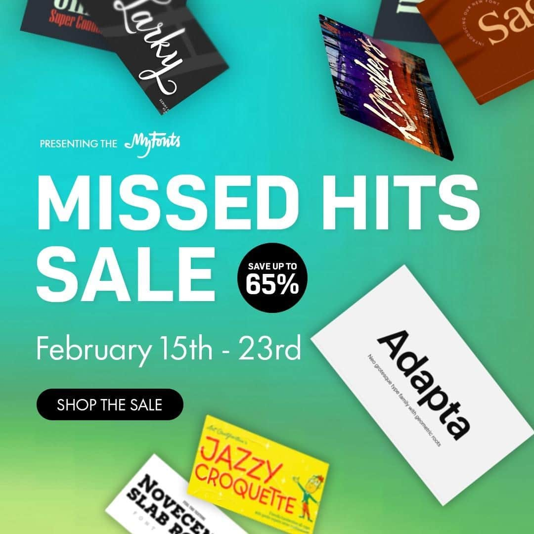 myfontsさんのインスタグラム写真 - (myfontsInstagram)「Welcome to day 3 of our #MissedHits #fontsale! Our foundries have selected over 100 great “missed hits” of 2020, and are giving you DEALS of up to 65% off! Don’t miss out on these huge discounts today and through the week: https://bit.ly/3aZtfgX  #typography #tipografía #typographie #clóghrafaíocht #типографија #друкарня #tipografiya #qorista #qoraalka #ଟାଇପୋଗ୍ରାଫି #タイポグラフィ #版式 #типография #tipografi #টাইপোগ্রাফি #የትየባ ጽሑፍ #zolembalemba #τυπογραφία #ടൈപ്പോഗ്രാഫി #хэвлэх #टाइपोग्राफी #ટાઇપોગ્રાફી」2月18日 5時51分 - myfonts