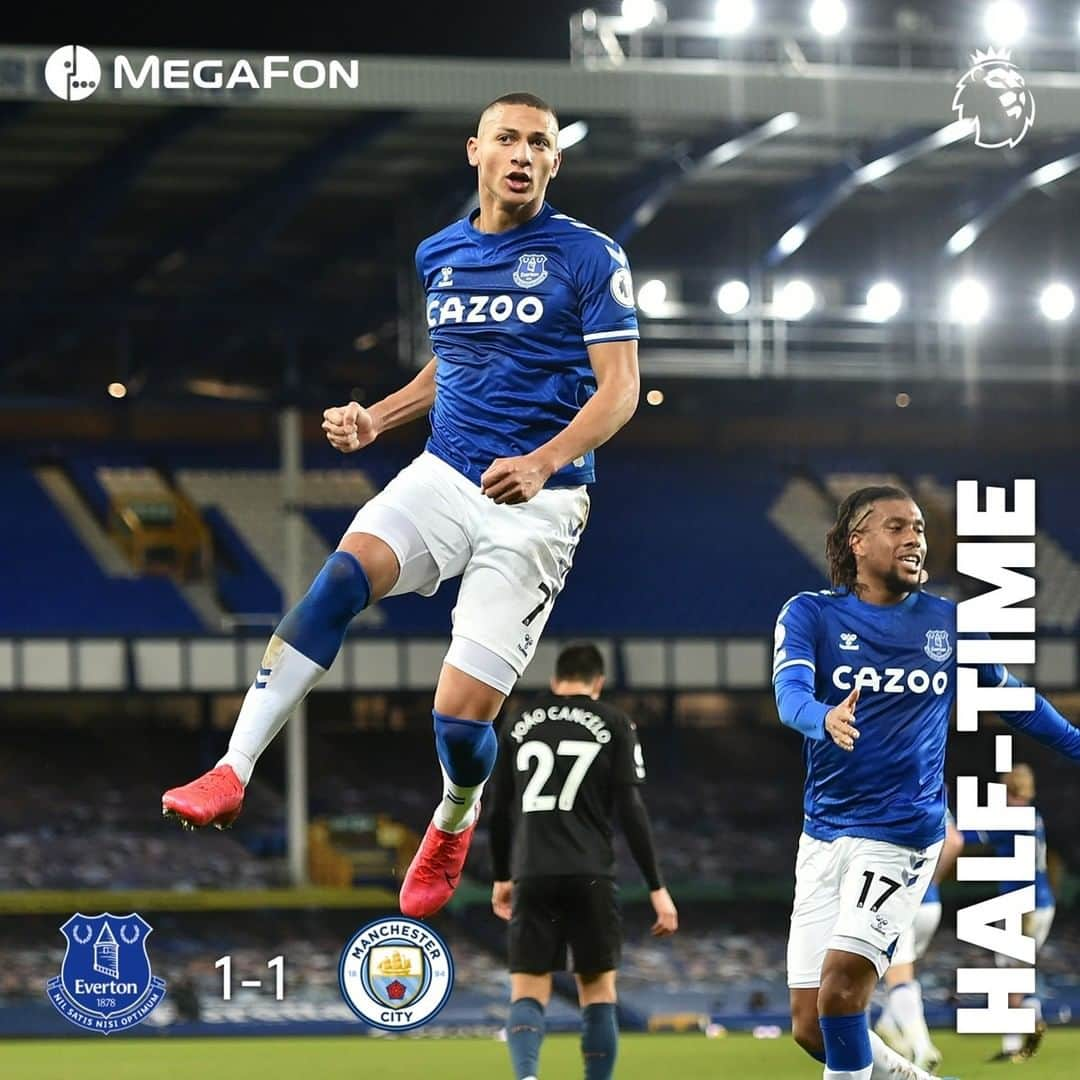 エヴァートンFCさんのインスタグラム写真 - (エヴァートンFCInstagram)「HT. Level at the break.   #EVEMCI」2月18日 6時03分 - everton