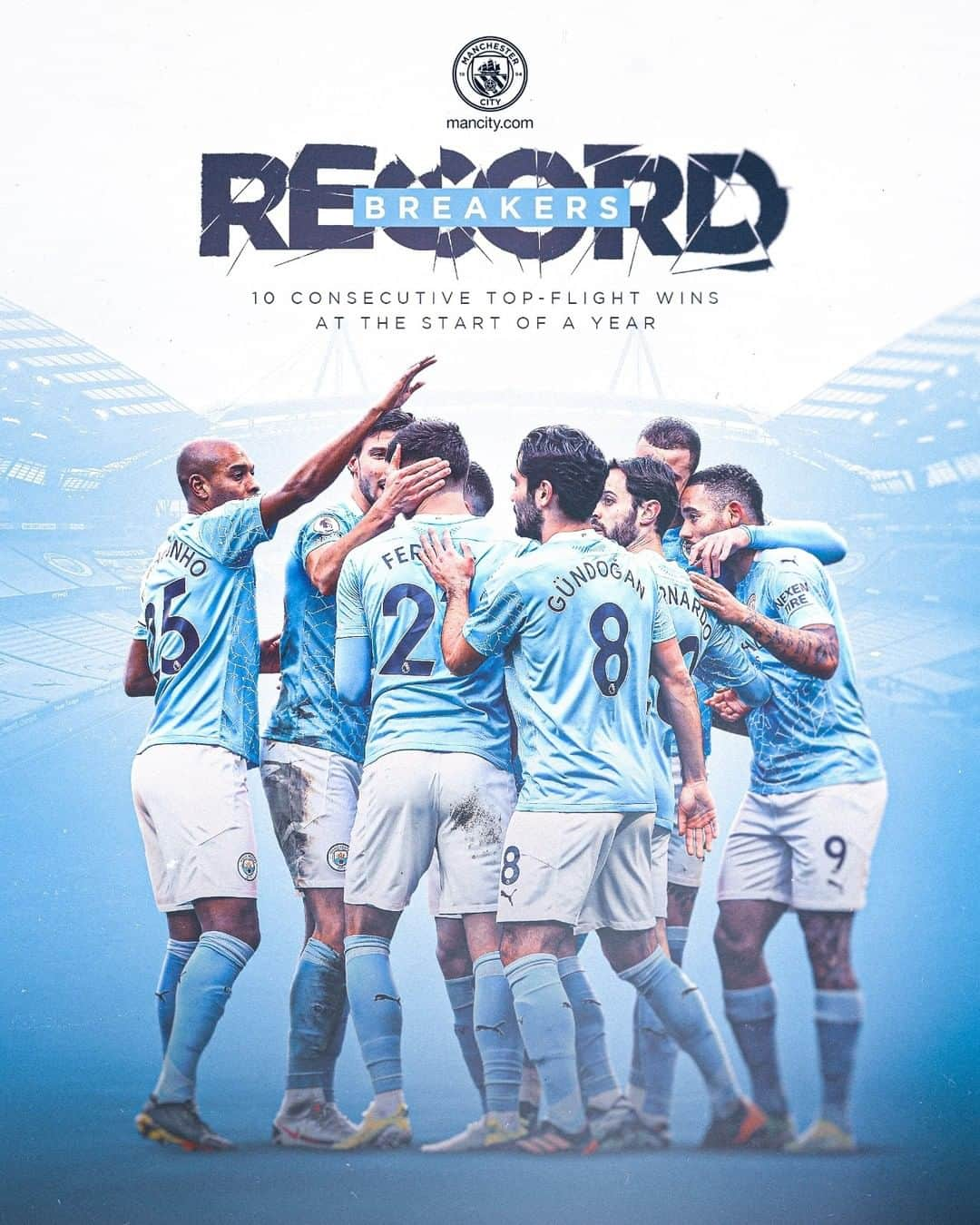 マンチェスター・シティFCさんのインスタグラム写真 - (マンチェスター・シティFCInstagram)「Record Breakers - 𝗧𝗛𝗜𝗦 𝗧𝗘𝗔𝗠!!! 🔥🔥🔥 #mancity」2月18日 7時08分 - mancity