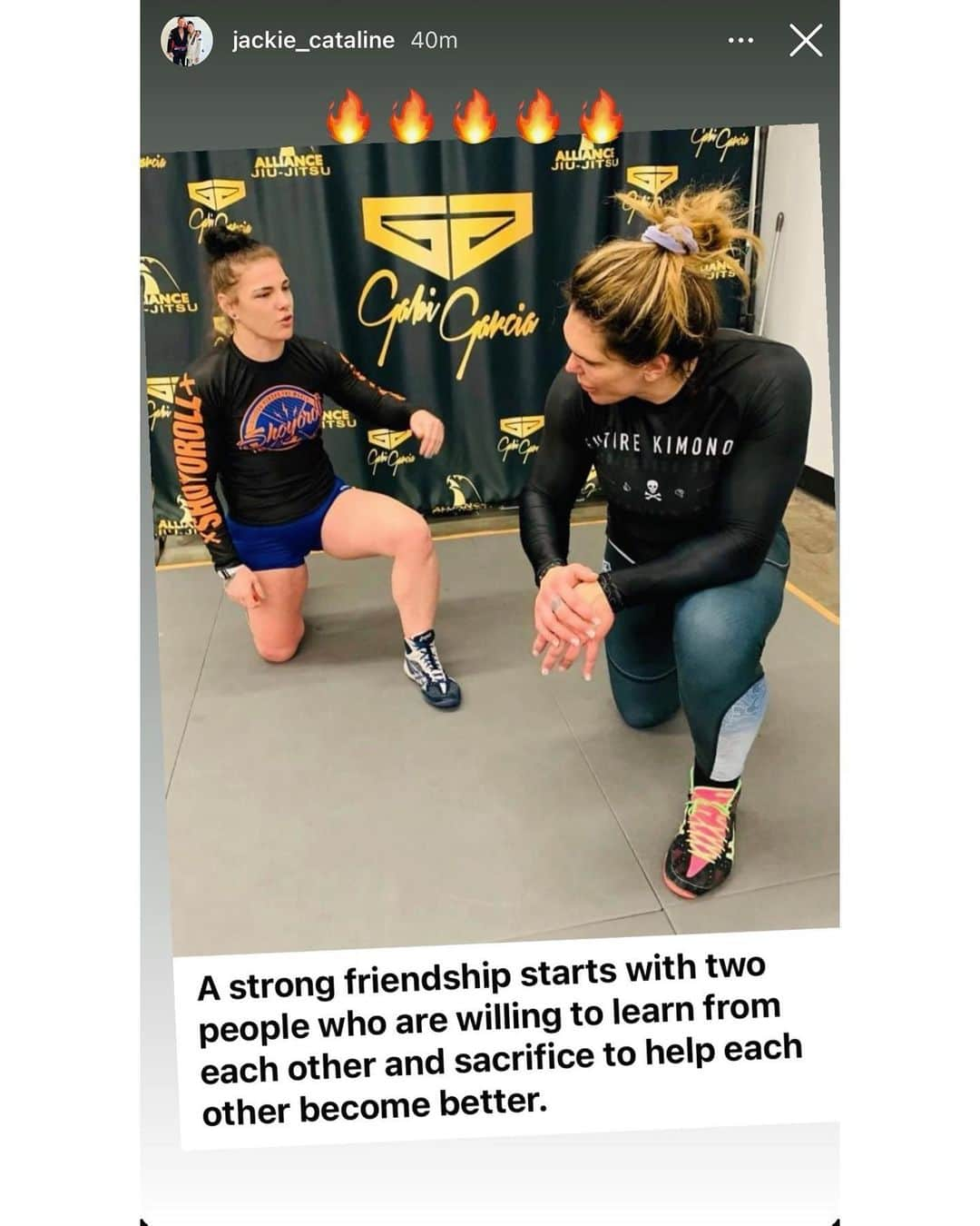 ギャビ・ガルシアさんのインスタグラム写真 - (ギャビ・ガルシアInstagram)「1 month ago i started training with @jackie_cataline and i meet her first time at @millenniamma ! She impressive me a lot! I've trained with thousands girls in my career but @jackie_cataline  is one of the strongest and tuff girls I've trained in my whole life! she’s usa team wrestling, she training jiu jjtsu and mma! and different than other girls she’s never steps back! i hope learning with her and helping her in the ground!」2月18日 7時52分 - gabigarciaofficial