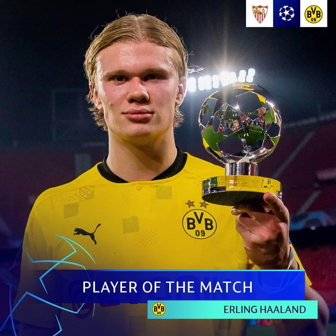 UEFAチャンピオンズリーグさんのインスタグラム写真 - (UEFAチャンピオンズリーグInstagram)「⚫️🟡 Two-goal hero Erling Haaland is #UCLPOTM! ⚽️⚽️  #UCL」2月18日 8時02分 - championsleague