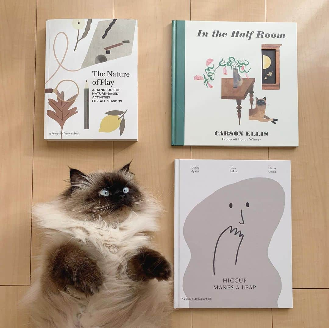 plumeさんのインスタグラム写真 - (plumeInstagram)「お気に入りの絵本たち🍂🍋🐈👻📚 と映り込みたい人👧🏼📸  . . . . 🏷 @fannyandalexander  @carsonellis  #プリュムのいる生活 #猫のいる暮らし  #ヒマラヤン  #赤ちゃんと猫  #もふもふ#ヒマラニャンズ  #猫  #ねこ  #ペコねこ部#絵本#本#楽天ルーム#ゴロゴロ#へそ天#アート#인테리어 #fannyandalexander#carsonellis #art#books#fluffycat#癒し#🐈 #고양이  #ilovecats  #himalayancat  #catsofinstagram  #bestmeow#weeklyfluff」2月18日 8時50分 - plumestagram