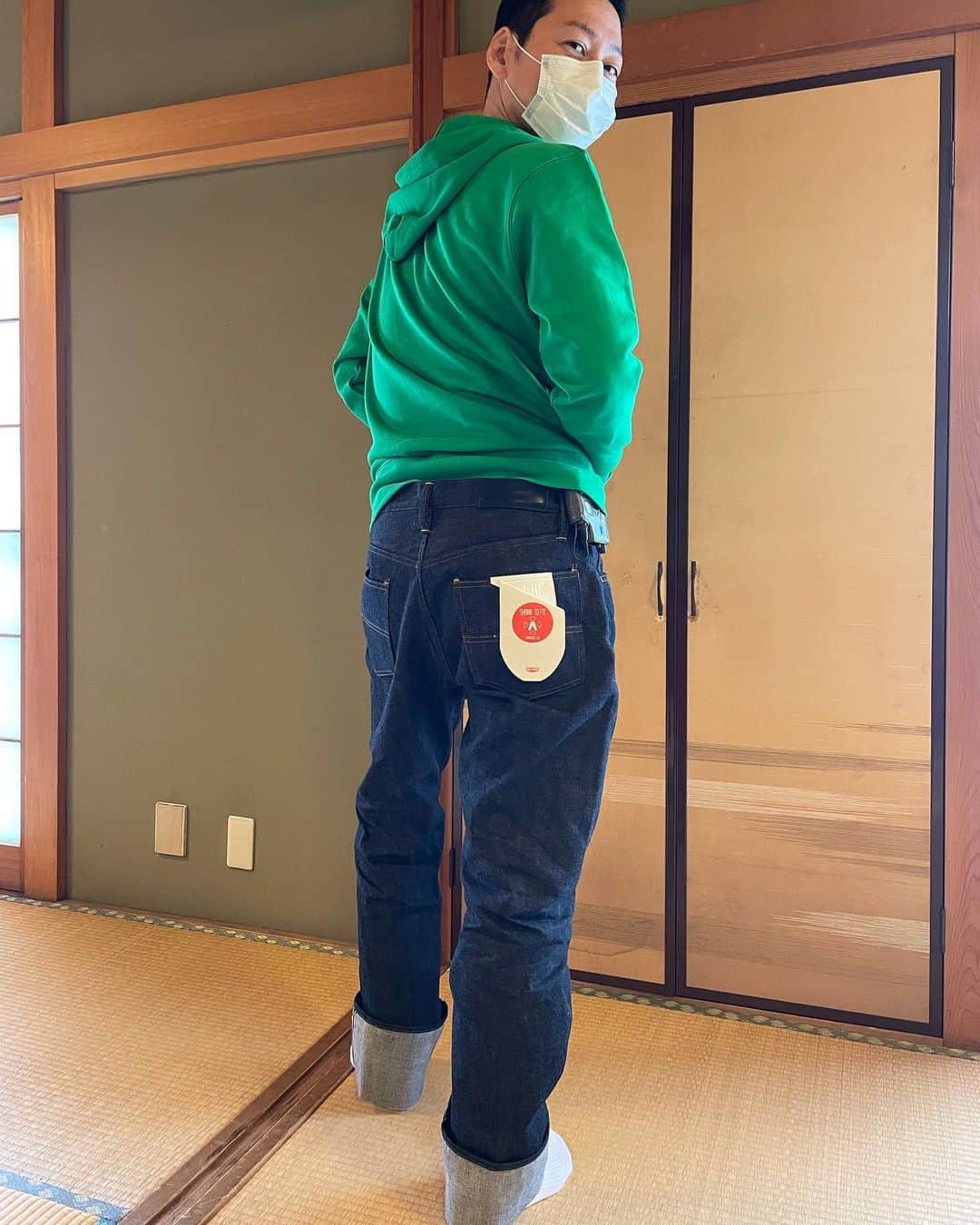東野幸治のインスタグラム：「旅猿でbigjohnさんからいただきました！ ありがとうございます！  #bigjohnjeans」