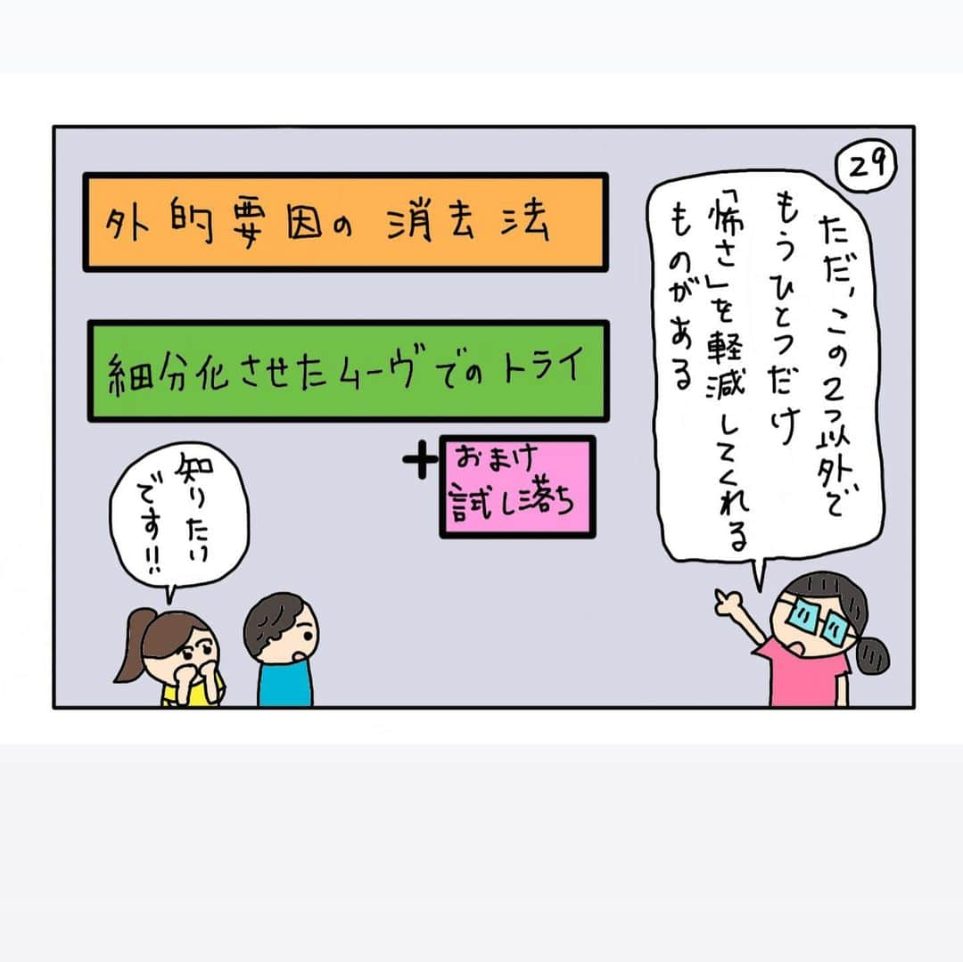 尾川とも子さんのインスタグラム写真 - (尾川とも子Instagram)「ボルダリングハウツーコメディ 上から目先生の恐怖攻略 26-34/53  #尾川とも子　‪#スポーツクライミング　#スポーツクライミング解説 #講演  #ボルダリング　#ボルダリングマンガ　#ボルダリング漫画　#クライミングマンガ　#クライミング漫画　#クライミング #オリンピック #キッズボルダリング #女性クライマー　#女子ボルダリング　#ママボルダリング #ママクライマー　#ボルダリングハウツー‬  #ボルダリングレッスン」2月18日 10時00分 - ogawatomoko_bouldering