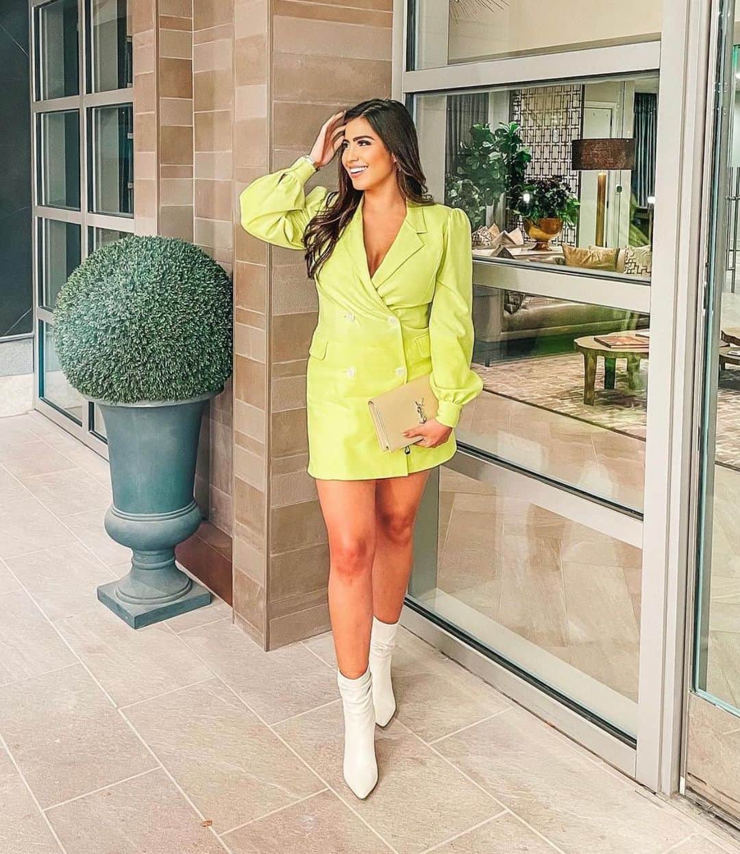 ブラックハローのインスタグラム：「Mellow Yellow // Our Olympia Blazer Mini is the perfect shade of yellow to add a pop of color to your wardrobe // #BHSTYLE」