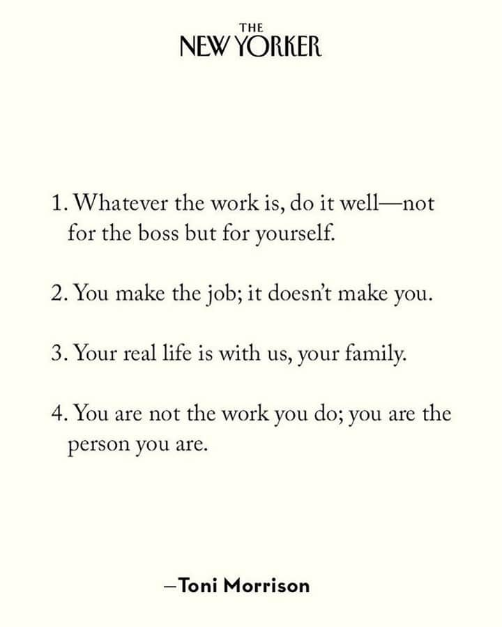 The New Yorkerさんのインスタグラム写真 - (The New YorkerInstagram)「Toni Morrison was born on this day in 1931. In 2017, she wrote about the lessons her father taught her about work. “One day, alone in the kitchen with my father, I let drop a few whines about the job,” she writes. “Although he listened intently, I saw no sympathy in his eyes. No ‘Oh, you poor little thing.’ Perhaps he understood that what I wanted was a solution to the job, not an escape from it.” At the link in our bio, read Morrison’s essay on the value of work and home.」2月18日 22時10分 - newyorkermag