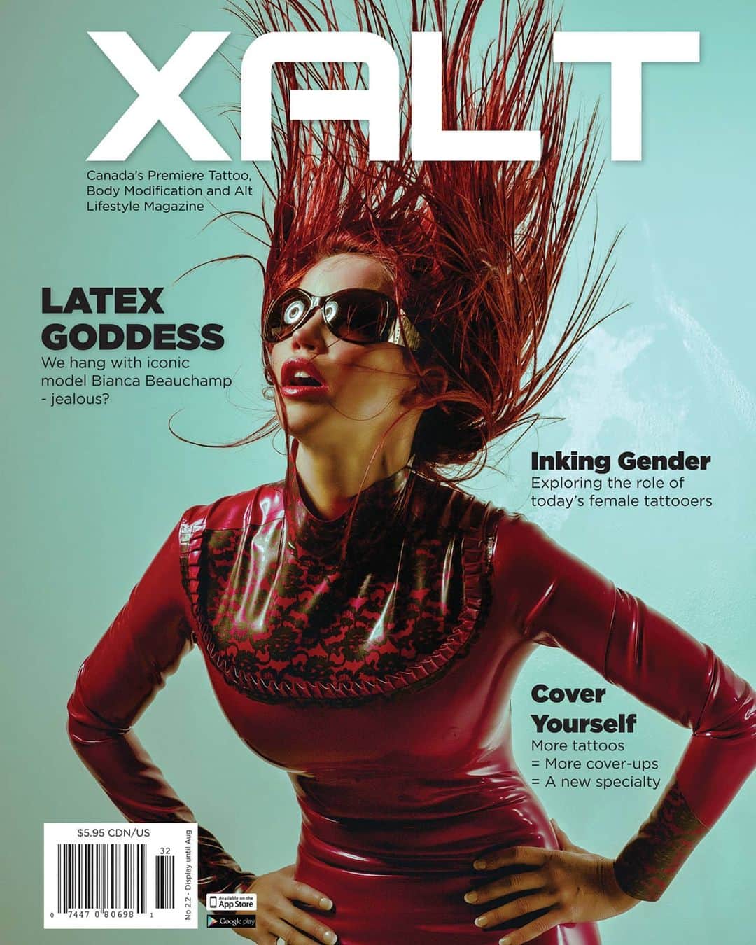 ビアンカ・ボーチャンプのインスタグラム：「That #magazine #cover in red @westwardboundlatex was for a #fashion issue. I love how dynamic and powerful it came out. #girlpower #sunglasses #flyinghair」