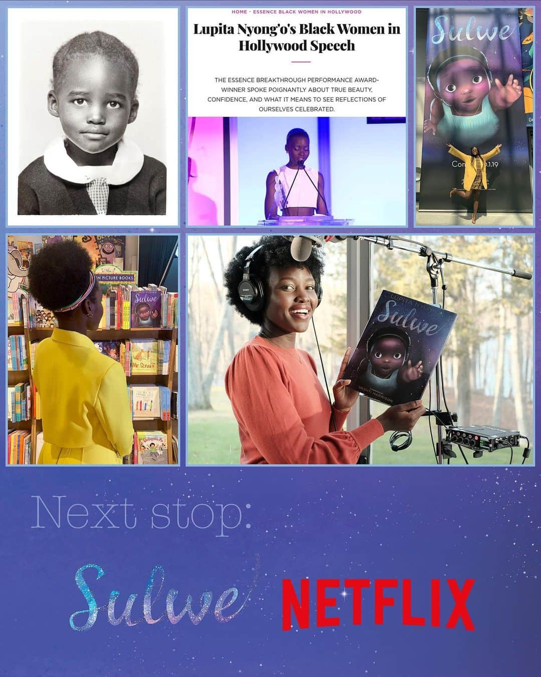 ルピタ・ニョンゴのインスタグラム：「Sulwe is going to be an animated movie!! 💜✨🎬Thank you to the readers of all ages who have joined #Sulwe on her starry ride. I’m so excited for this next adventure on @Netflix! 💫#BrightnessIsJustWhoYouAre」