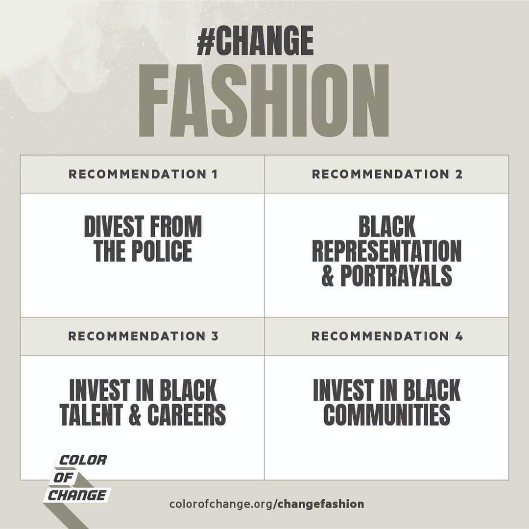ジョアン・スモールズさんのインスタグラム写真 - (ジョアン・スモールズInstagram)「Everyone in the fashion industry has a role to play when it comes to challenging and ending systemic racism. Join me, @Endeavor, @blackinfashioncouncil and ​@ColorOfChange​ in our efforts to ​#ChangeFashion​ today.  Visit ​colorofchange.org/changefashion​ f​or more info.」2月18日 23時19分 - joansmalls
