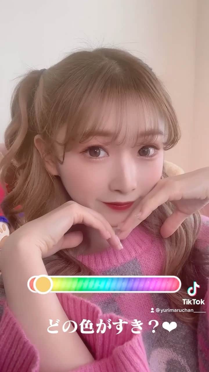 平野友里（ゆり丸）のインスタグラム：「どの髪色が好きですか？❤︎  #tiktok #ティックトック  #ヘアカラー #ヘアカラーチェンジ  #ゆり丸 #アイドル」