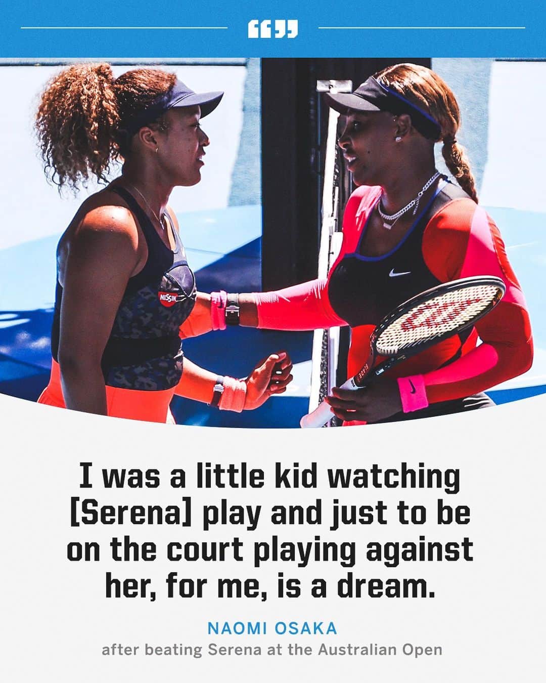 espnのインスタグラム：「Naomi is living out her dreams 🙌 @naomiosaka @serenawilliams」