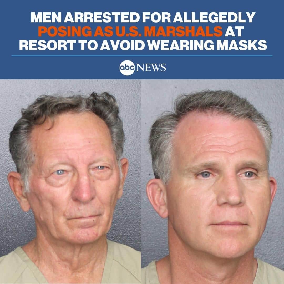 ABC Newsさんのインスタグラム写真 - (ABC NewsInstagram)「Two men face federal charges after allegedly posing as U.S. marshals at a Florida resort and threatening hotel staff with arrest if they made them wear masks, a criminal complaint claims. MORE AT LINK IN BIO.」2月18日 15時02分 - abcnews