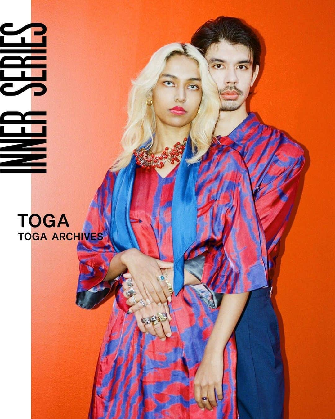 TOGAさんのインスタグラム写真 - (TOGAInstagram)「TOGA PULLA s/s2021 Inner series ・ Sharar Lazima (@lalazima_ ) & Sho Okamoto (OKAMOTO'S @okamotos_official ) wearing inner print dress and inner print shirt. ・ Photography: Reiko Toyama @reiko_toyama  Hair and make-up: Takeru Urushibara @umeboooy  ・ #shararlazima #シャララジマ #okamotosho #オカモトショウ #okamotos #オカモトズ #toga #togaarchives #togapulla」2月18日 18時03分 - togaarchives