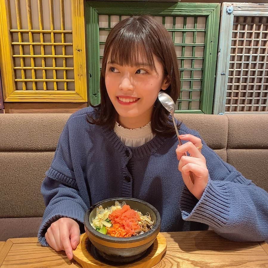 のインスタグラム：「ビビンバ食す。🍴 ❤︎ (^^) 🧀 明太子チーズビビンバ  #明太子ビビンバ #新宿グルメ」