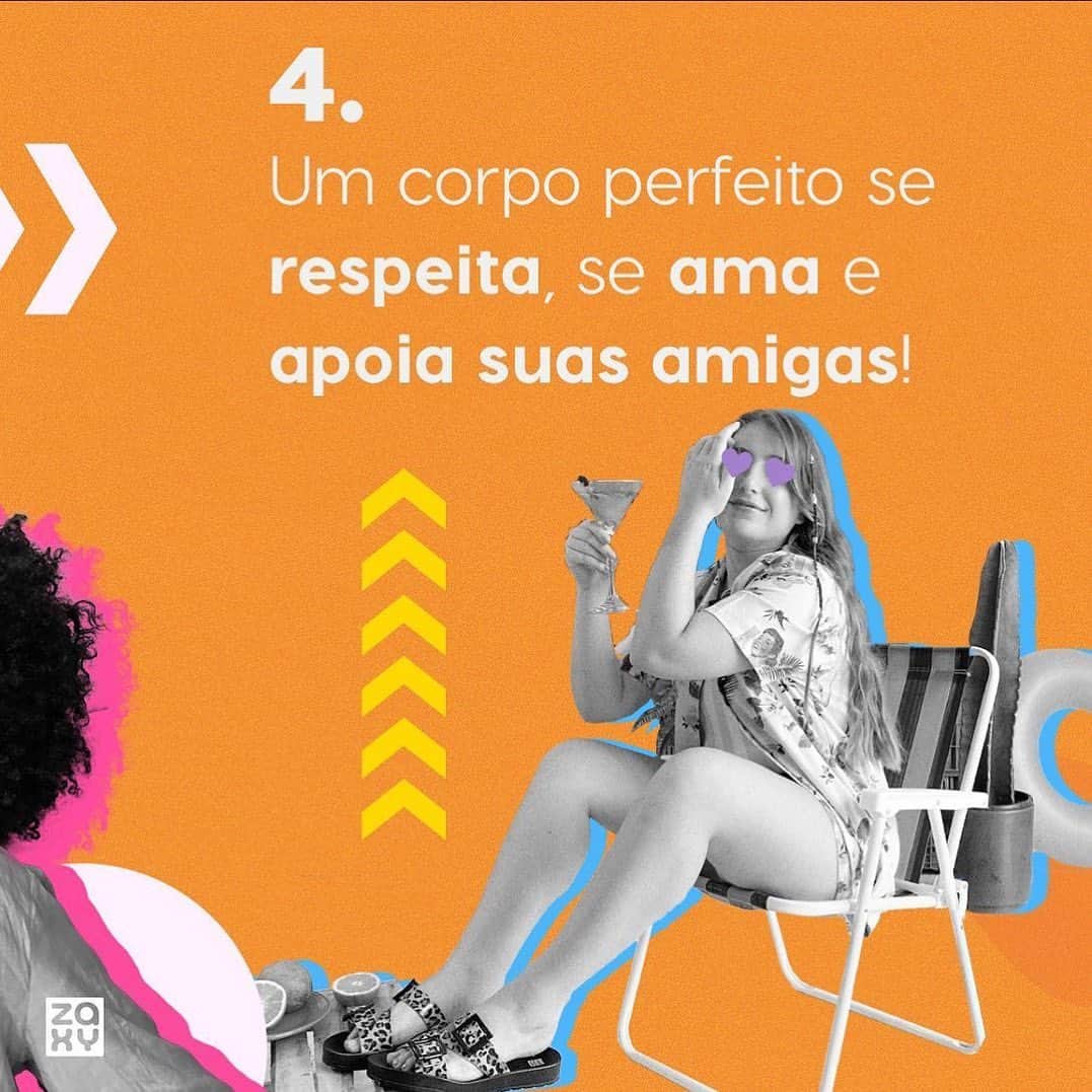 ザクシーさんのインスタグラム写真 - (ザクシーInstagram)「Existe corpo perfeito? Sim, o seu 🥰 A @juliacforti nos convida a olhar pra nós mesmas com carinho e cuidado, assim como fazemos com as nossas amigas! Passa pro lado e confere todas as dicas do Guia Prático do Corpo Perfeito no verão! #CarnavalDentroDeMim #CarnaZaxy ​  #pracegover #pratodosverem: No carrossel, temos o fundo laranja. No card 1, temos a @juliacforti e o texto: Julia e Zaxy apresentam o Guia Prático do Corpo Perfeito no verão! No card 2, temos a @kerenpaiva e o seguinte texto: O corpo perfeito ele existe sim, e é o seu. No card 3, temos a @lobomari aparecendo e o texto ao lado: Um corpo perfeito é um corpo protegido: beba água, use filtro solar, coma bem e movimente-se. No card 4, temos a @nathfinancas e o texto ao lado: Um corpo perfeito é livre de comparações: não se compare. Você, sua beleza, sua inteligência, sua personalidade e alegria, são únicas. No card 5, temos a @juliacforti sentada em uma cadeira de praia e o texto ao lado: Um corpo perfeito se respeita, se ama e apoia suas amigas.」2月19日 7時48分 - zaxyoficial