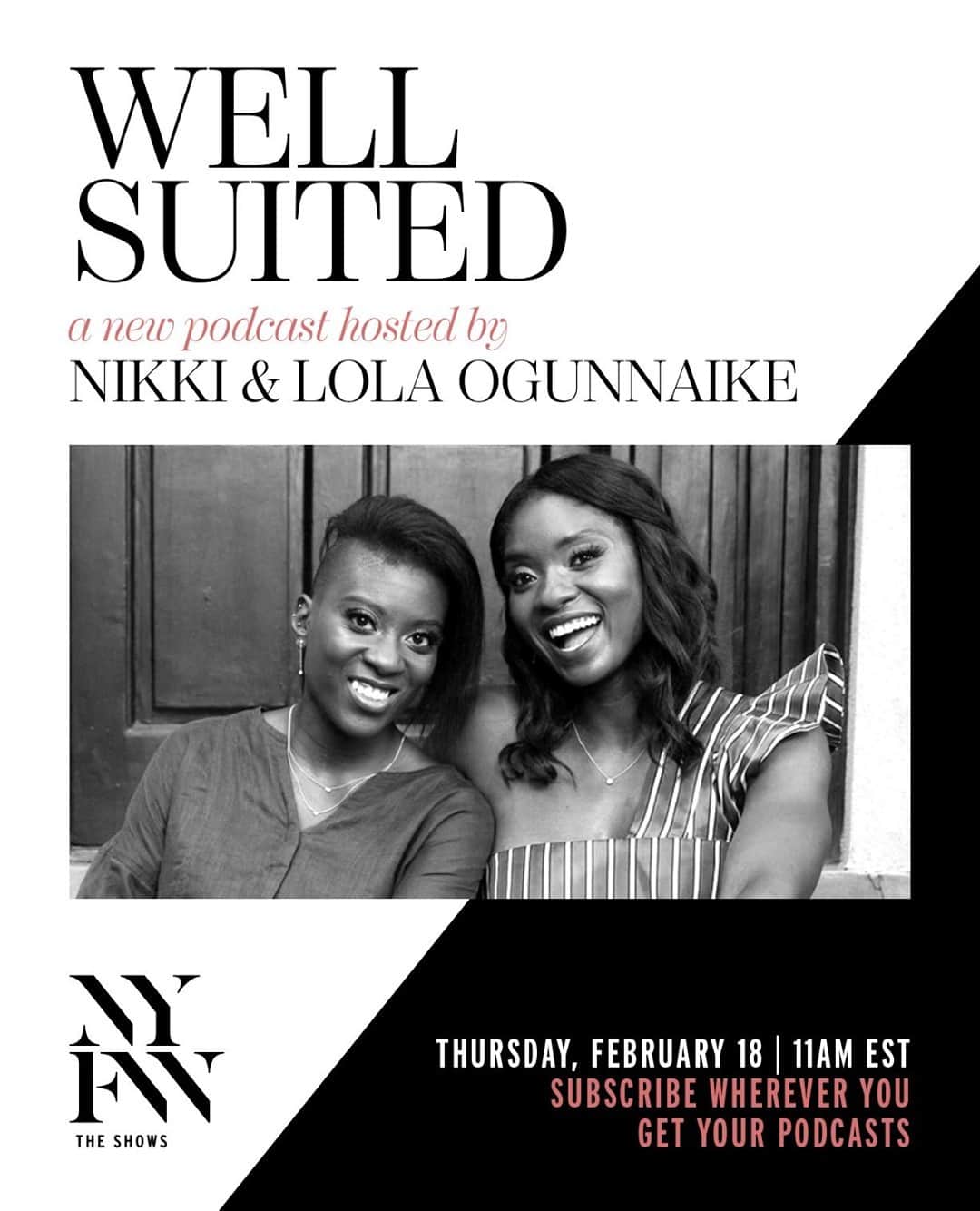 Fashion Weekのインスタグラム：「You wouldn't want to miss fashion sisters @NikkiOgun & @LolaOgunnaike's newest podcast, @WellSuitedPod, as they deep dive inside the minds of the most stylish people, like playwright @JeremyOHarris, entrepreneur, lawyer and author @Meena, actor @CynthiaErivo, and chess champion and comedian @Majimb.o. Subscribe wherever you listen to your podcasts.」