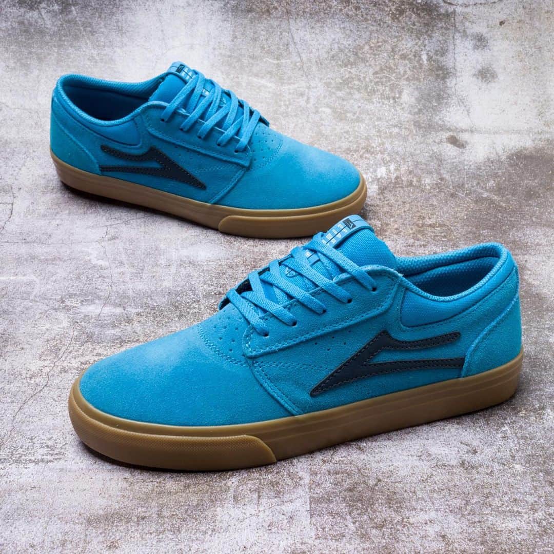ラカイリミテッドフットウェアのインスタグラム：「Griffin in Cyan/Gum Suede Available now at Lakai.com ✔️ #Lakai #TheShoesWeSkate」