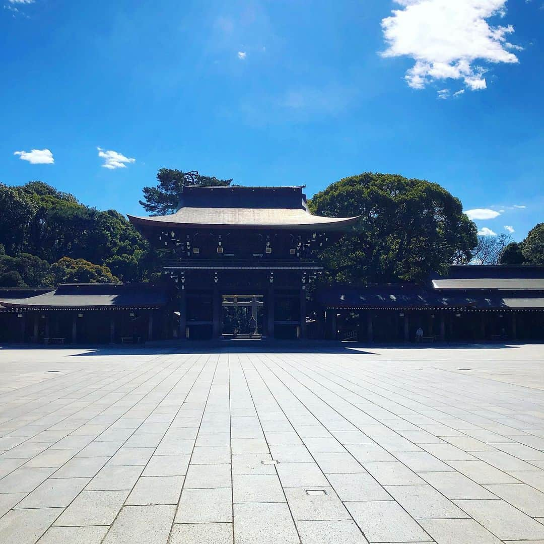 真瀬はるかのインスタグラム：「【今朝も快晴🤗】 . . 2月も折り返して後半戦。  少〜しずつ春の気配で心軽やか。 今朝もいいお天気で嬉しい✨ . . 今日もまた、皆様にとってうふふな1日になります様に！ . . #気持ちのいい朝 #写真は #ある晴れた日の明治神宮 #透き通る空の青 #真瀬はるか」