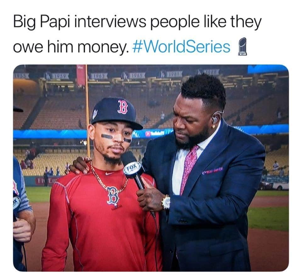 アダム・ジョーンズさんのインスタグラム写真 - (アダム・ジョーンズInstagram)「Yooooo @davidortiz 😂😂😂😂 why you gotta grab @mookiebetts like that. He gonna pay on time brotha!!!」2月19日 8時48分 - simplyaj10