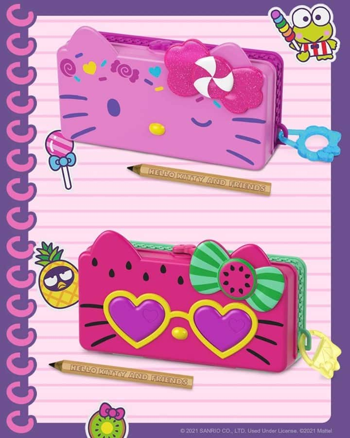 Mattelさんのインスタグラム写真 - (MattelInstagram)「With @HelloKitty and Friends, kids can get away to the beach or the carnival–no matter where they are! Each #HelloKitty Pencil Case Playset comes with stationery, stencils, and stickers, as well as two Mini friends to play with.」2月19日 2時00分 - mattel