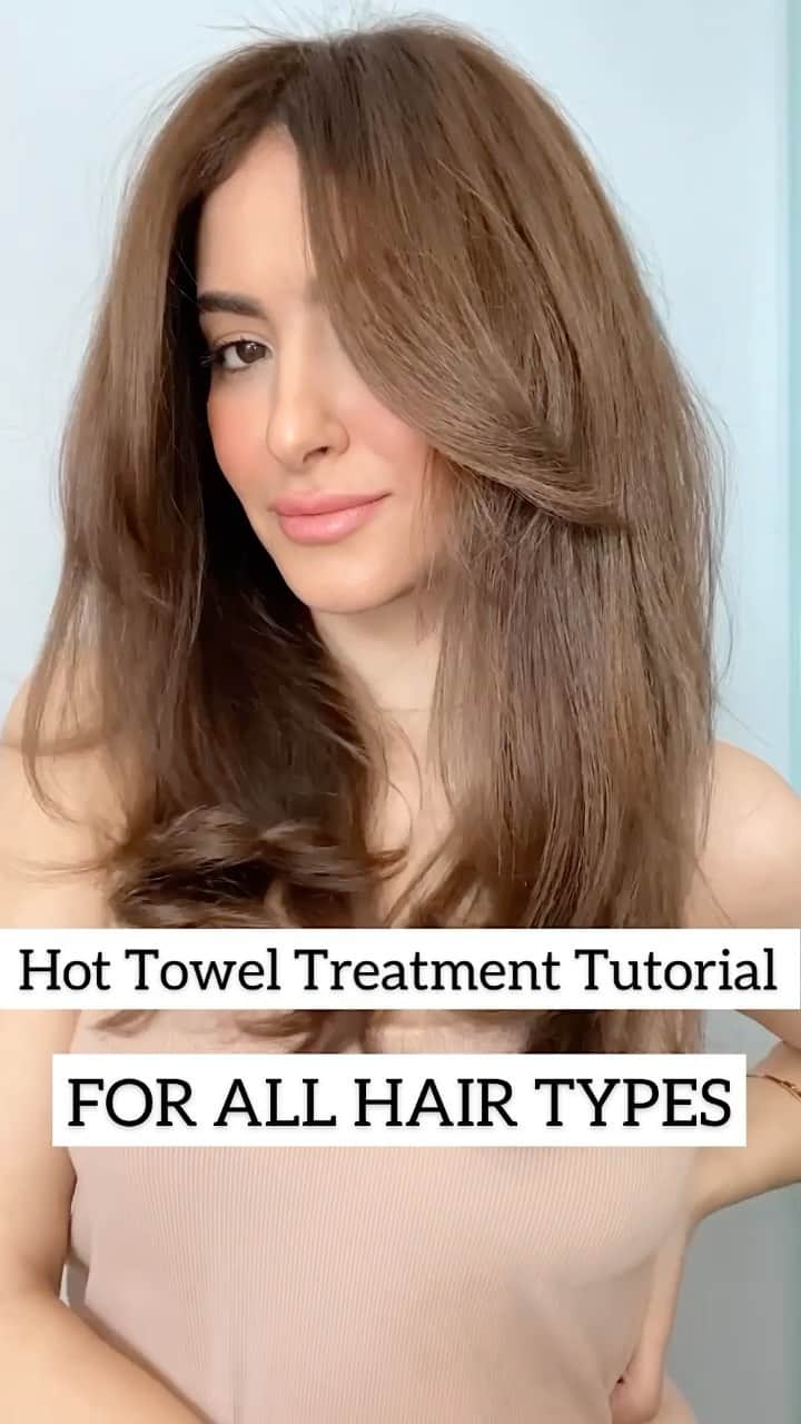 のインスタグラム：「عربي تحت - As promised here a quick tutorial on how to do a hot towel treatment at home!! Easy and effective!! 🧖🏽‍♀️👏🏼 مثل ما وعدتكم صورت طريقة عمل حمام زيتي في البيت. طريقه سهله و مفيده♥️」