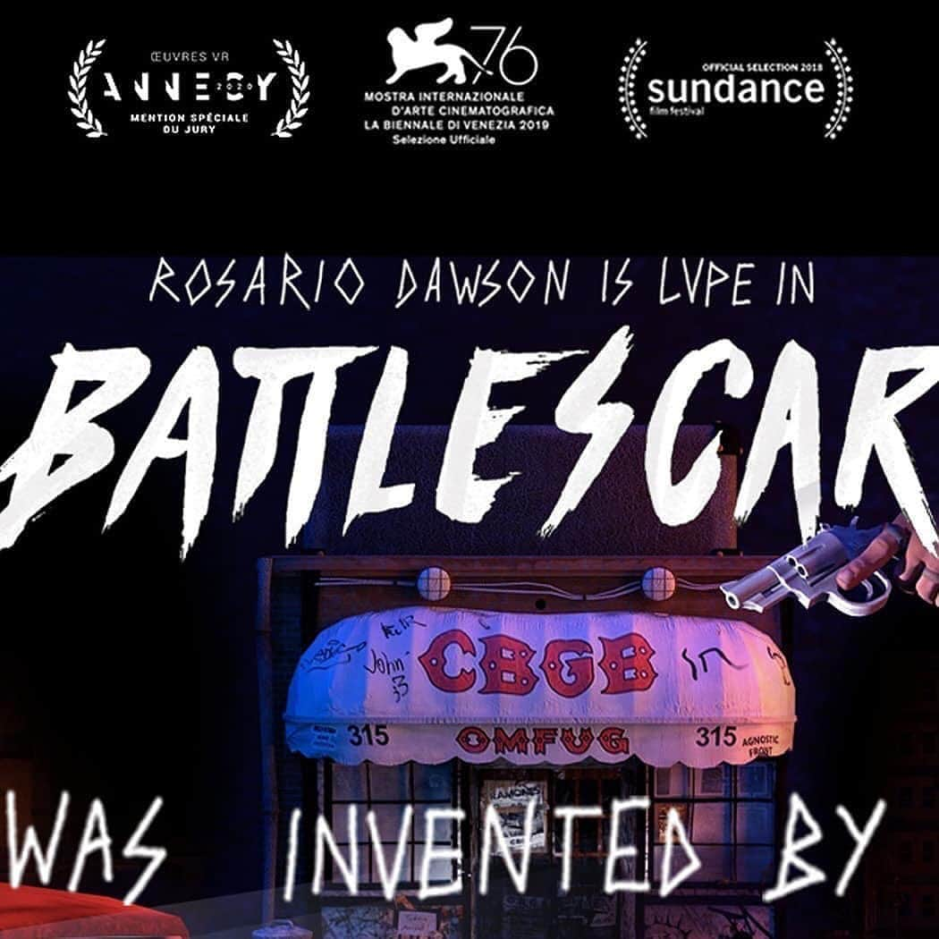 ロザリオ・ドーソンさんのインスタグラム写真 - (ロザリオ・ドーソンInstagram)「After 2 years of festival tours, from Sundance to Venice, Battlescar is finally available on #oculusquest and #oculusrift  Created by @martin.allais , @nicocasavecchia and @mechiart , narrated by @rosariodawson, @jehnnybeth en français, #battlescar is a coming of age story that touches on identity, music, friendship, and of course, the powerful energy of the emerging NYC punk subculture.  "Your Bowery education starts now," with 16 year old runaways Lupe and Debbie at the heart of the late ‘70’s New York punk movement. What does it mean to be punk?  Find out by following a year in Lupe’s life on the street of Alphabet City, where her journal is her only possession and her lyrics her only guide.   We are so proud to share with you BATTLESCAR: Punk Was Invented By Girls!  Check out Battlescar, now on #Oculus Quest and Rift.」2月19日 2時10分 - rosariodawson