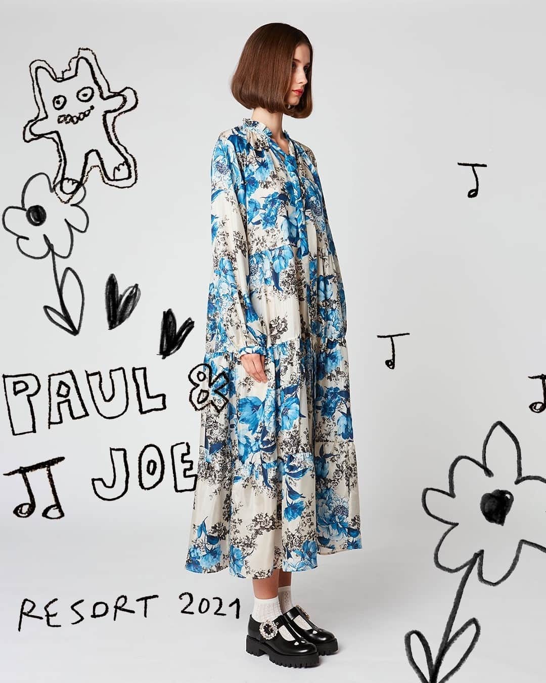 のインスタグラム：「Flimsy floral dress from our new Spring-Summer 21 collection 💙 - Our LUDIVINE dress now online.⁠ -⁠ #PaulandJoe #SS21 #Spring Summer #Dress #New #Robe #Collection #Fashion #Mode」