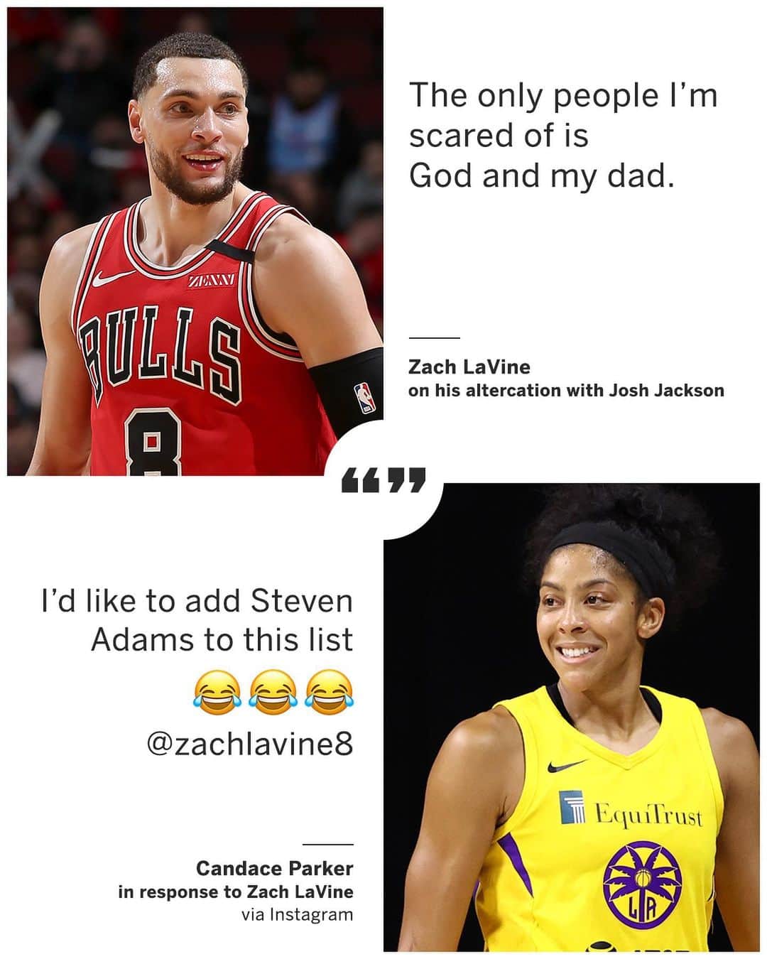 espnのインスタグラム：「💀💀💀 @zachlavine8 @candaceparker」