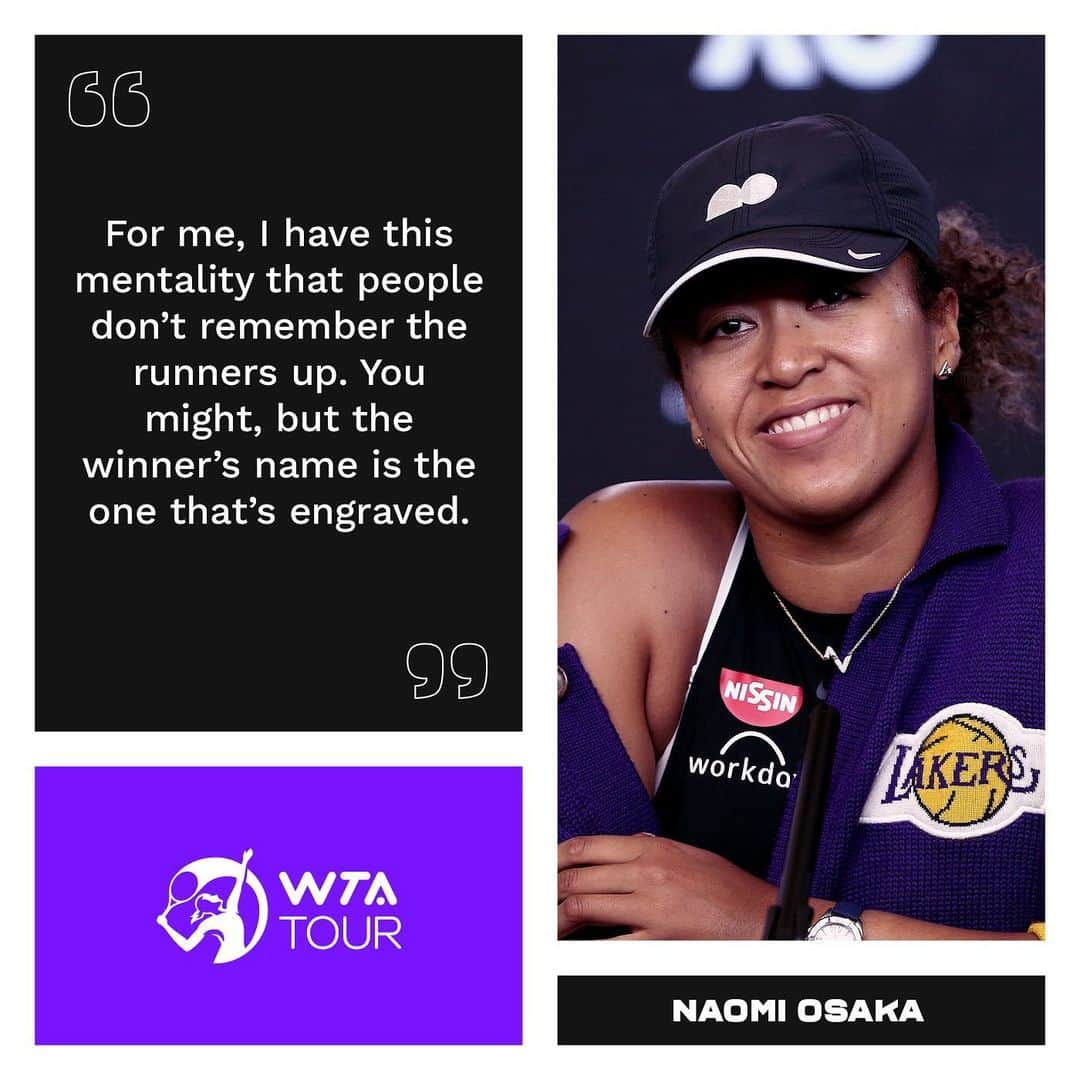 WTA（女子テニス協会）さんのインスタグラム写真 - (WTA（女子テニス協会）Instagram)「Champion mentality 💯 @naomiosaka #AO2021」2月19日 3時47分 - wta