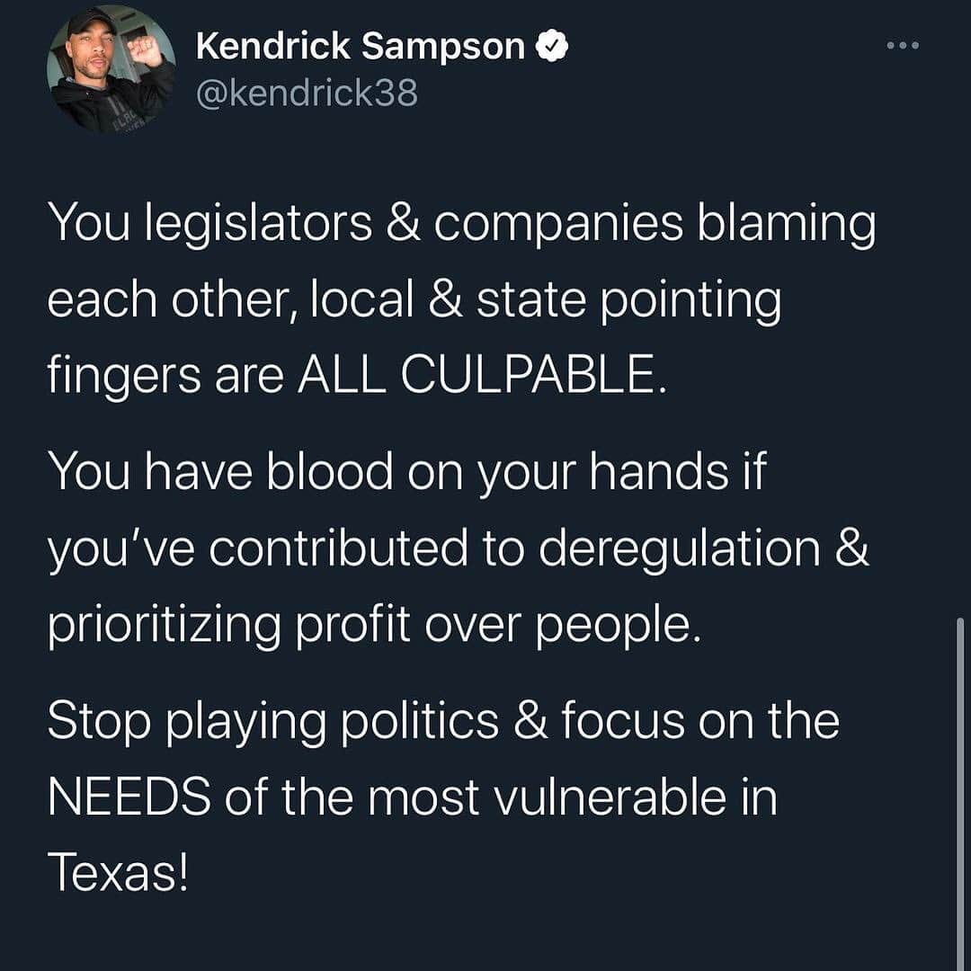 アリミ・バラードさんのインスタグラム写真 - (アリミ・バラードInstagram)「FAMILY!!! This is serious. Please read share. 🙏  #Repost from @kendrick38  Swipe for a primer on what’s happening in Texas (broken down in the last few slides). 👊🏽🤬 Been tracking this closely and checking in and praying for my people in Texas esp the most vulnerable.  Also, gathering information for where to donate water, people need water, and supplies.  Stay tuned. Will post in my stories.」2月19日 4時02分 - alimiballard