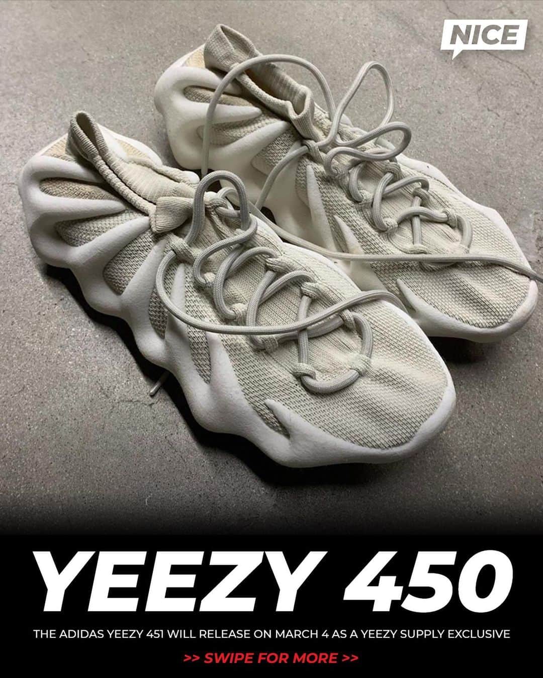 Nice Kicksさんのインスタグラム写真 - (Nice KicksInstagram)「The adidas Yeezy 450 (formerly called 451) is dropping March 4. You coppin’ a pair? 👀」2月19日 5時42分 - nicekicks