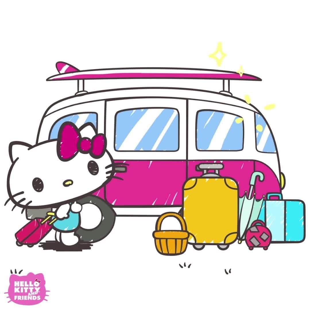 Hello Kittyのインスタグラム：「Adventure Awaits! 🎀 Season 2 of Sweet Moments with Hello Kitty is officially here! Hello Kitty is all packed up and ready to go 🚗✨ Follow along on her adventure on the #HelloKittyandFriends YouTube channel. Link in bio!」