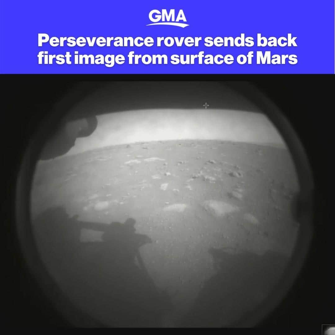 Good Morning Americaさんのインスタグラム写真 - (Good Morning AmericaInstagram)「BREAKING: NASA's Perseverance rover sends back first image from the surface of Mars after landing on the red planet as part of one of the agency's most ambitious deep-space missions to search for signs of ancient life.  #CountdownToMars #mars #Perseverance #Perseverancerover #space #nasa」2月19日 6時24分 - goodmorningamerica