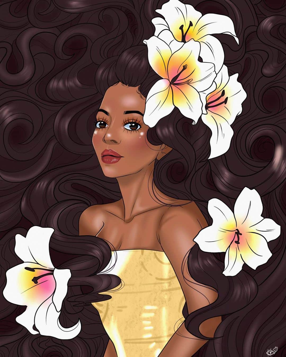 ULTA Beautyのインスタグラム：「During Black History Month, we're sharing five artists' renditions that express and celebrate who they are.   ✨Black Style by Kendra Bright @yeahkenny✨ For my Black History Month illustration, I chose the iconic and musically talented Diana Ross. All my life I have had thick curly hair. As a child, adults would call me Diana Ross and laugh in an almost mocking way. I didn’t really understand or knew who she was, it began to make me very self-conscious of my hair. As I got older, I finally became aware of who Diana Ross was. Of course, my parents would play her music all the time when I was young, but I had no idea this whole time it was a woman with big beautiful curly hair, just like me! Being that she is known for her gorgeous hair, I decided to create this piece in ode to her performance in the 1969 GIT on Broadway song and cover of, “I’m Gonna Wash That Man Right Outta my Hair.”」