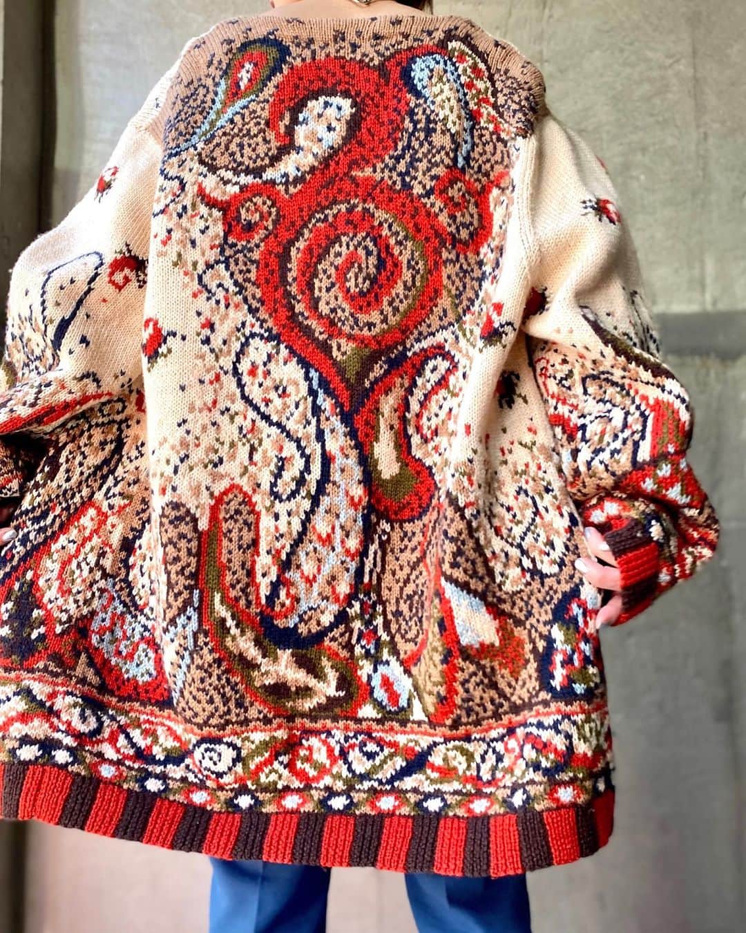 のインスタグラム：「“Jacquard Knit Cardigan “(SOLD)」