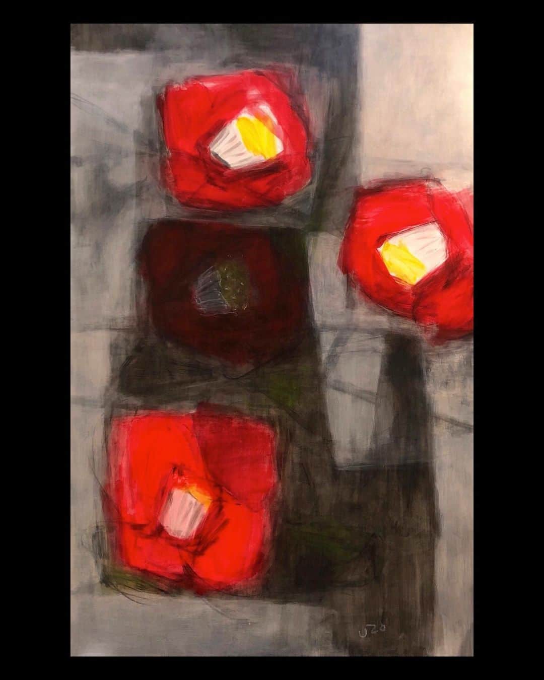 Uzo Hiramatsuさんのインスタグラム写真 - (Uzo HiramatsuInstagram)「#椿 #川棚グランドホテル #fukuoka #contemporaryart #painting #drawing #flower #camellia」2月19日 18時15分 - uzo_hiramatsu